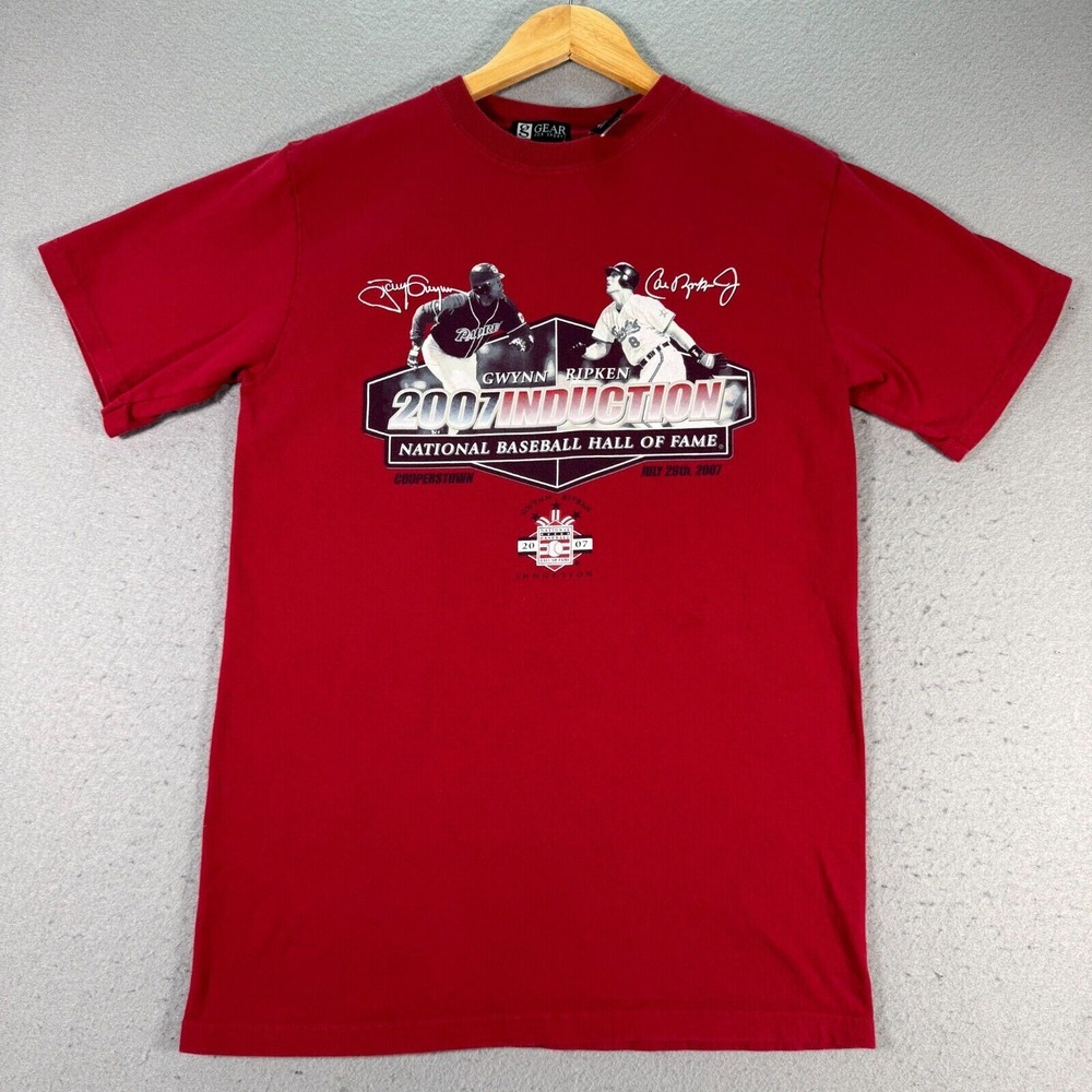Vintage National Baseball Hall Of Fame Induction T-Shirt Adult Medium Red MLB